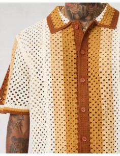 Chemisette "EGYPTE" en crochet camel 2