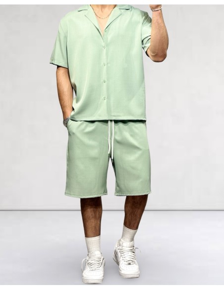 Ensemble vert d'eau Short Chemisette