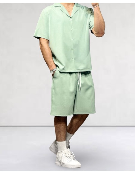 Ensemble vert d'eau Short Chemisette