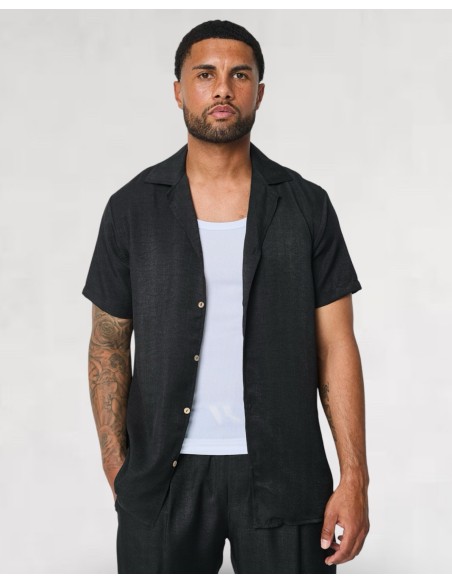 Ensemble noir pantalon chemisette ultra fluide