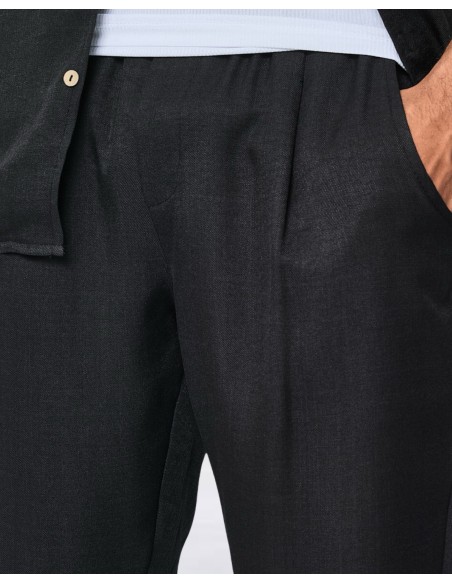 Ensemble noir pantalon chemisette ultra fluide