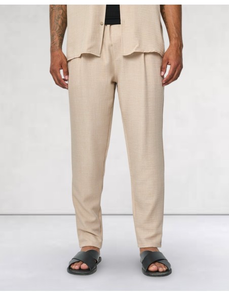 Ensemble beige pantalon chemisette ultra fluide