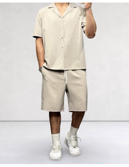 Ensemble beige Short Chemisette