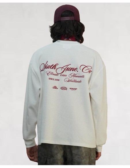 T-shirt manches longues "Waffle" blanc