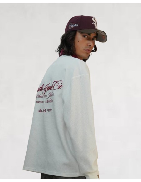 T-shirt manches longues "Waffle" blanc