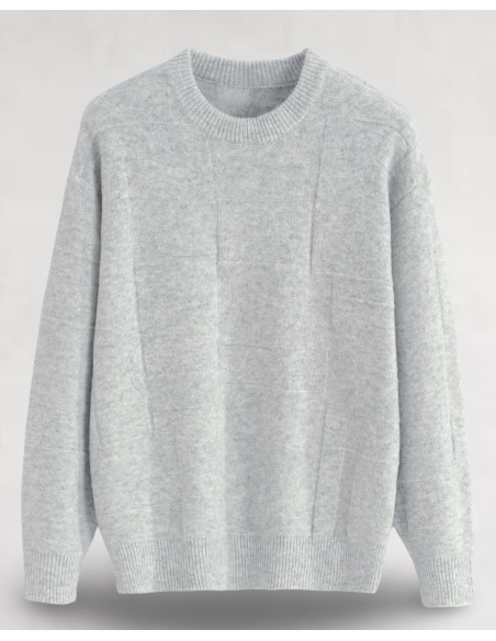 Pull uni "Square" gris