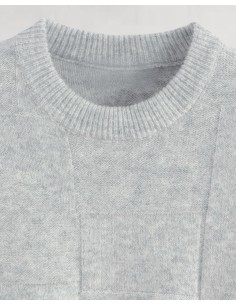 Pull uni "Square" gris 2