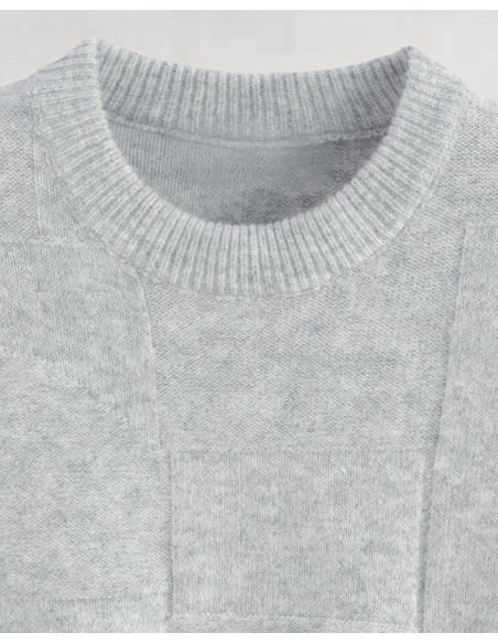 Pull uni "Square" gris