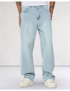 Jeans coupe large bleu ciel