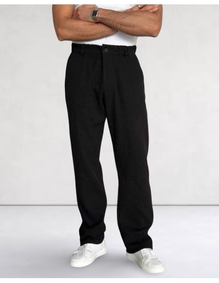 Pantalon gaufré habillé noir