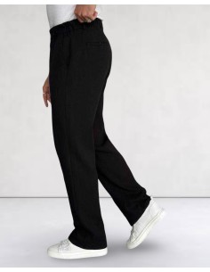 Pantalon gaufré habillé noir 2