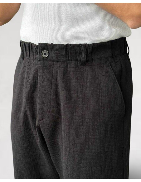 Pantalon gaufré habillé noir