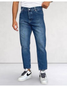 Jeans Tapered Boyfriend bleu marine