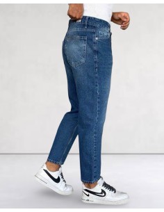 Jeans Tapered Boyfriend bleu marine 2