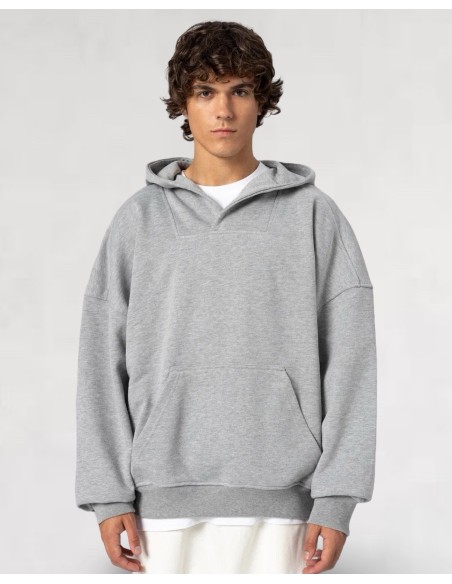 Sweat à capuche basique gris clair