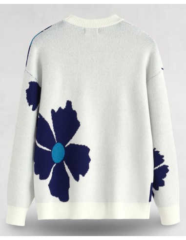 Pull en maille "marguerite" blanc