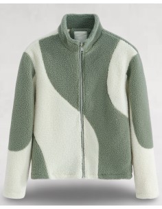 Veste zippée verte "BOREAL" style sherpa
