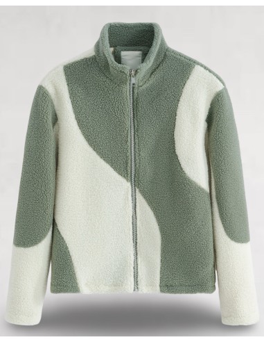 Veste zippée verte "BOREAL" style sherpa