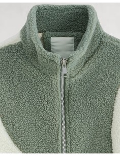 Veste zippée verte "BOREAL" style sherpa 2
