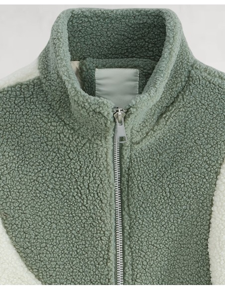 Veste zippée verte "BOREAL" style sherpa
