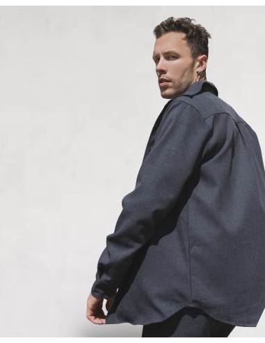 Chemise à manche longue anthracite