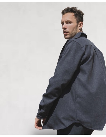 Chemise à manches longues anthracite