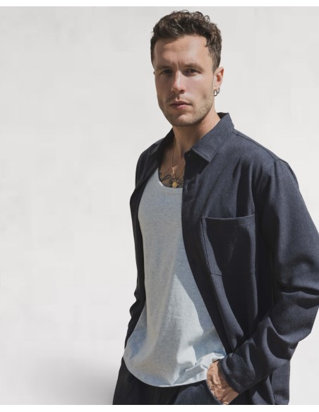 Chemise à manche longue anthracite