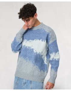 Pull en maille "GRAPHIC" bleu ciel