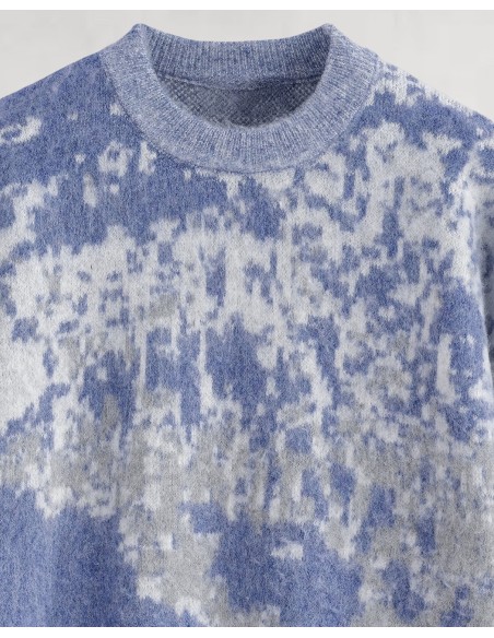 Pull en maille "SONAR" bleu ciel