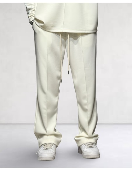 Ensemble "TRACKSUIT" jogging fluide écru