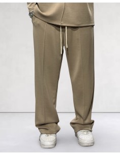 Ensemble "TRACKSUIT" jogging fluide beige foncé 2