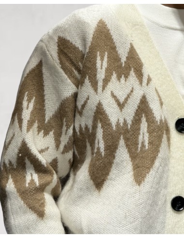 Gilet en maille à bouton à motif marron