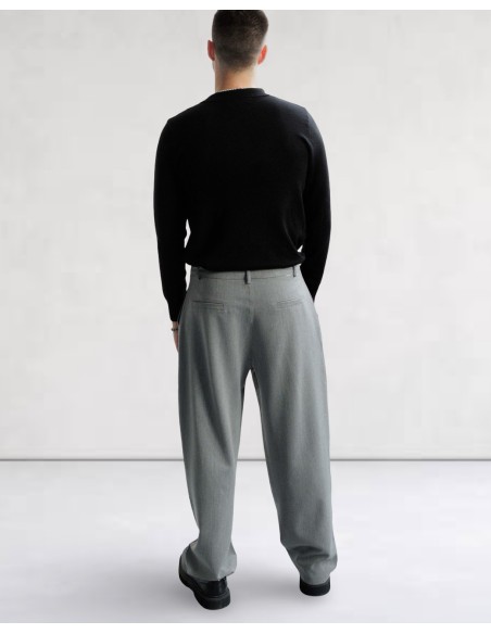 Pantalon classic coupe large uni gris foncé