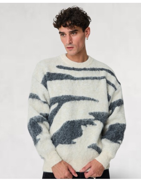 Pull en maille structuré "ZEBROU" écru