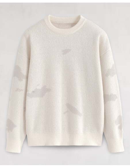 Pull en maille structuré "CLOUD" écru