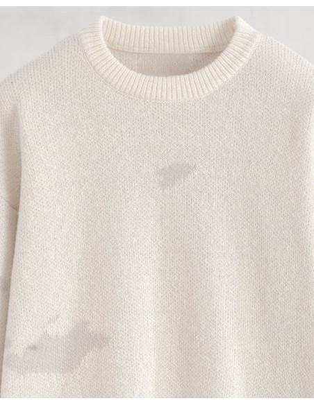 Pull en maille structuré "CLOUD" écru