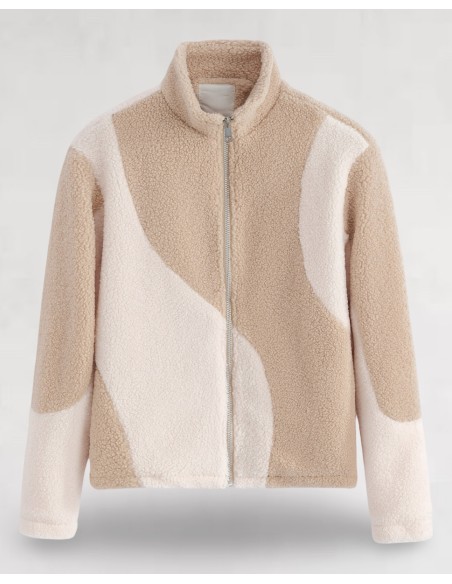 Veste zippée beige "BOREAL" style sherpa
