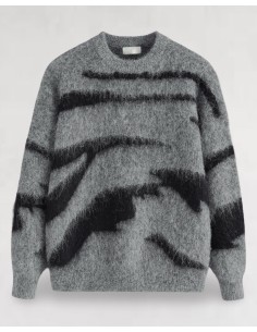 Pull gris en maille structuré "ZEBROU"