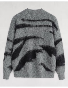 Pull gris en maille structuré "ZEBROU" 2