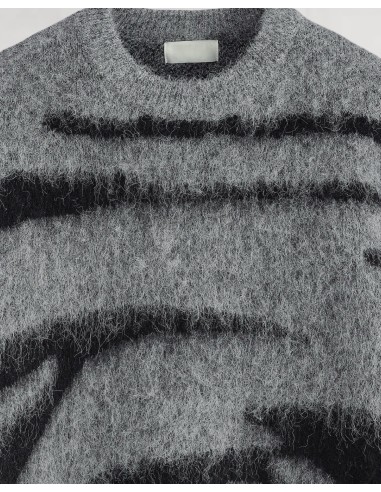 Pull gris en maille structuré "ZEBROU" Pull gris en maille structuré "ZEBROU"