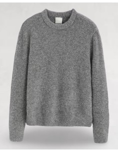 Pull regular fit gris mélange de laine chiné