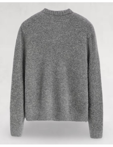 Pull regular fit gris mélange de laine chiné