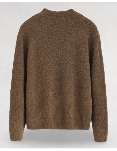 Pull regular fit marron mélange de laine chiné