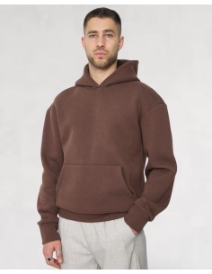 Hoodie classique uni marron