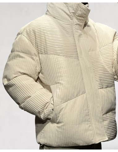 Doudoune beige effet piqué