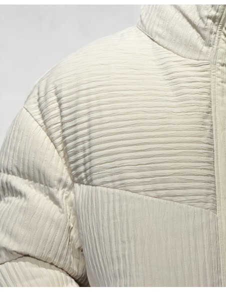 Doudoune beige effet piqué