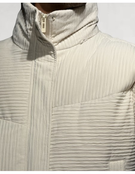 Doudoune beige effet piqué
