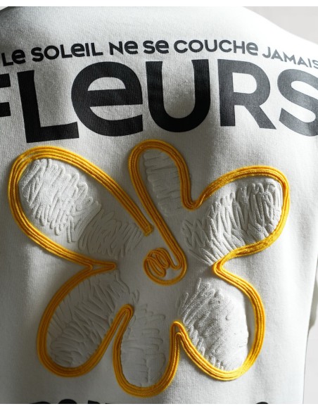 Hoodie "Fleurs de Printemps" blanc
