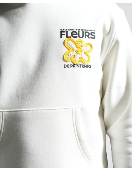 Hoodie "Fleurs de Printemps" blanc