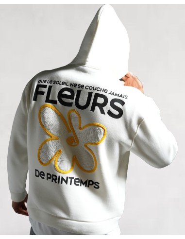 Hoodie "Fleurs de Printemps" blanc Hoodie "Fleurs de Printemps" blanc